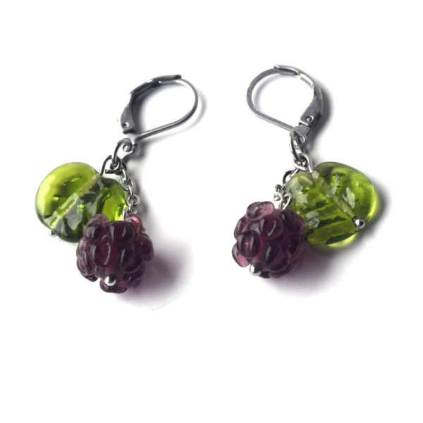 Ostružiny - náušnice s korálky - ručně vinuté perle a chirurgická ocel lampwork beads earrings