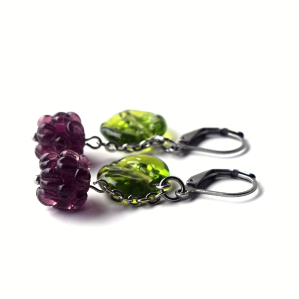 Ostružiny - náušnice s korálky - ručně vinuté perle a chirurgická ocel lampwork beads earrings